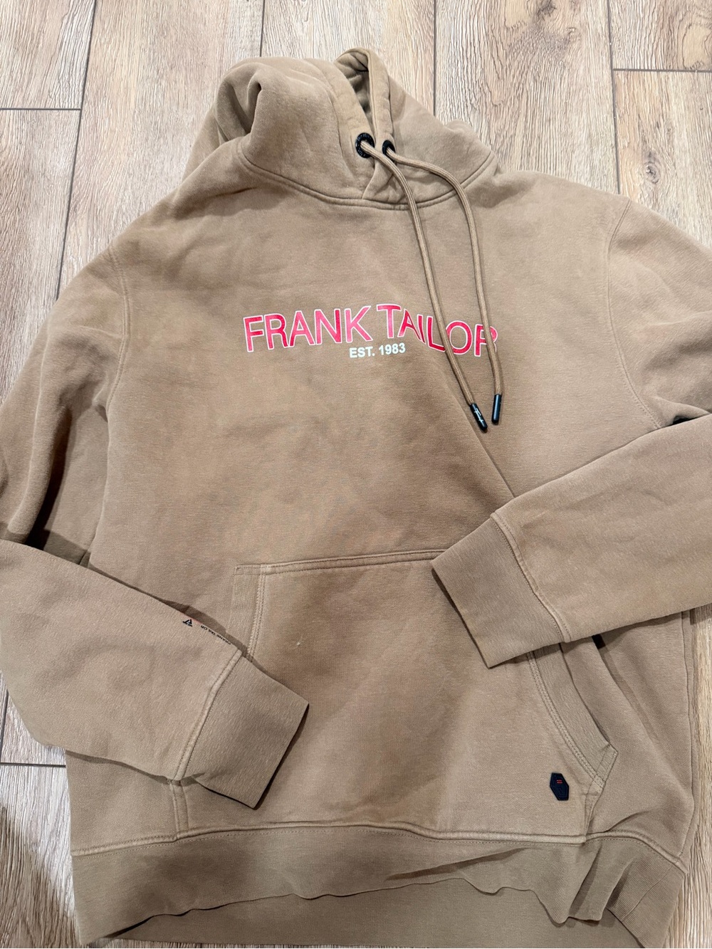 Frank Taylor Brown Crewneck Hoodie with Pink Logo 0439